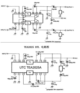 [音响]TEA2025电路图.gif